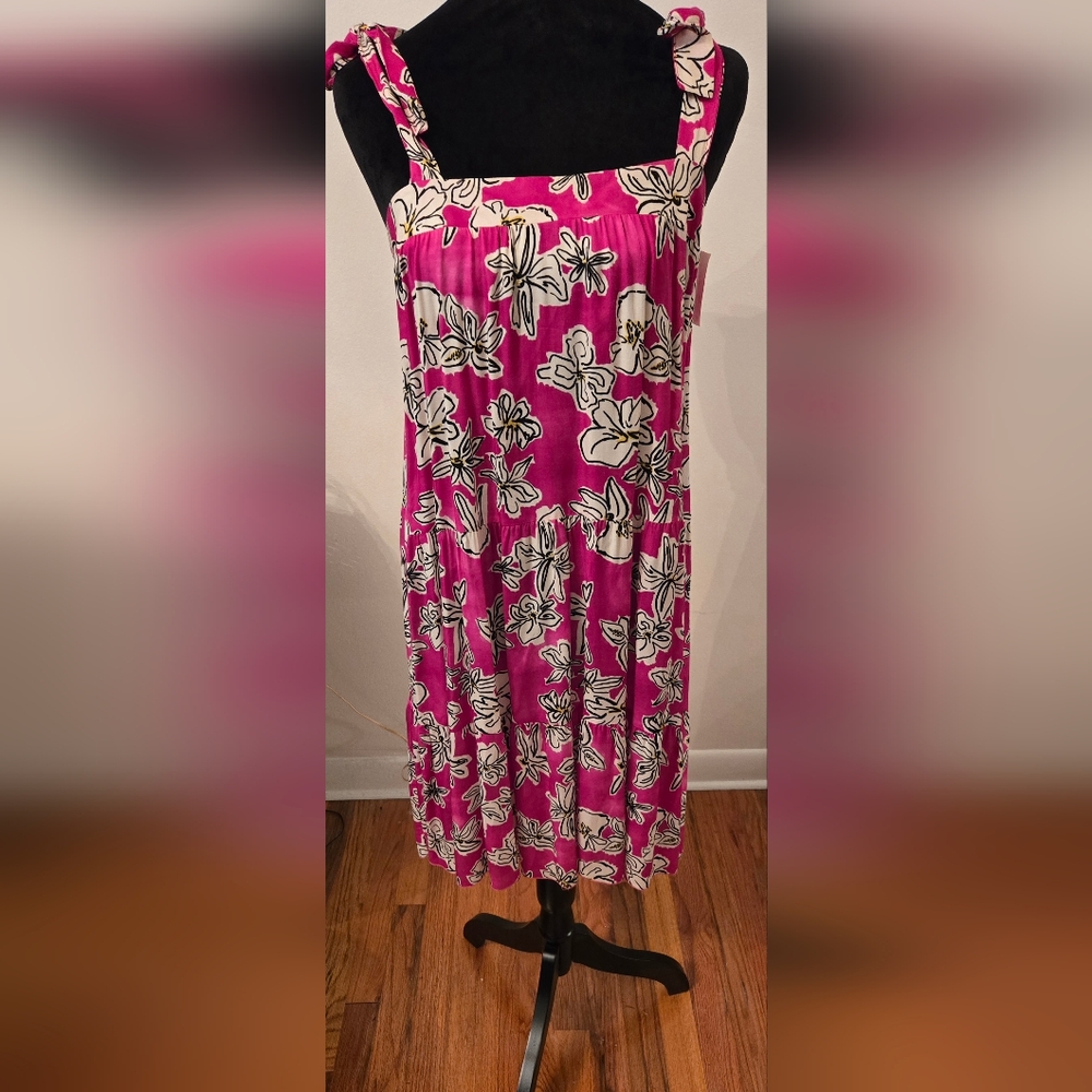 FRNCH Pink Floral Tiered Sundress NWT